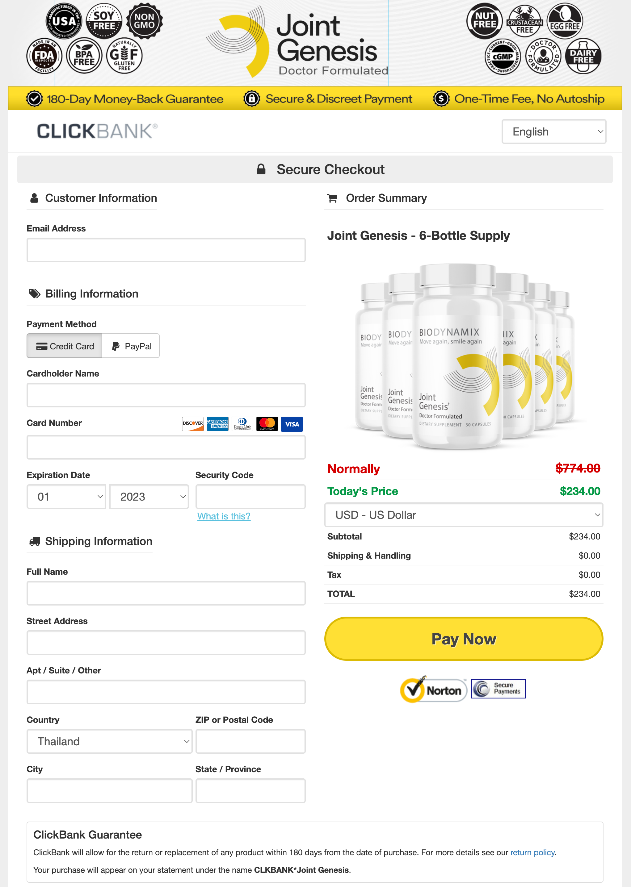 Joint Genesis Payment Checkout